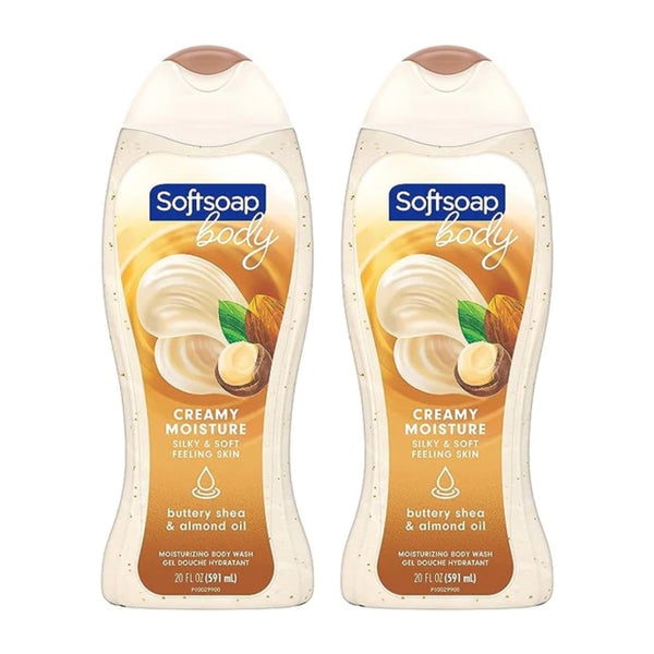 Softsoap Creamy Moisture Buttery Shea & Almond Oil Body Wash, 20oz (Pack of 2)