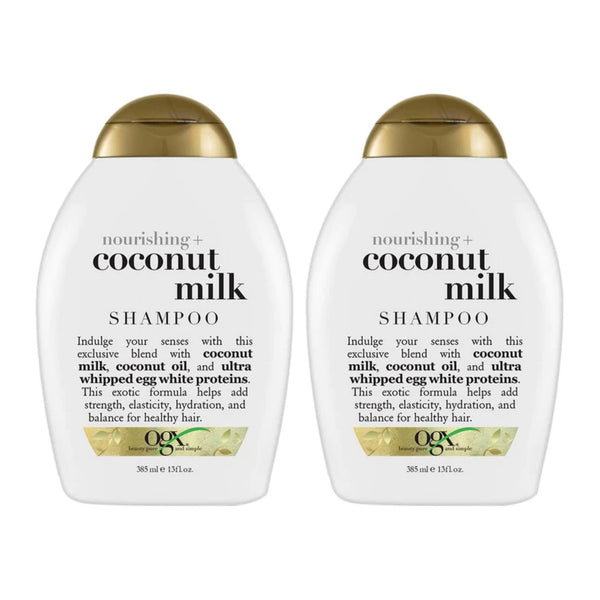 OGX Nourishing + Coconut Milk Shampoo, 13 fl oz (Pack of 2)