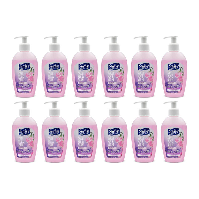 Suave Essentials Sweet Pea & Violet Scent Pampering Hand Soap 6.7oz (Pack of 12)