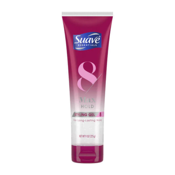 Suave Essentials 8 Max Hold Styling Gel For Long-Lasting Hold, 9oz