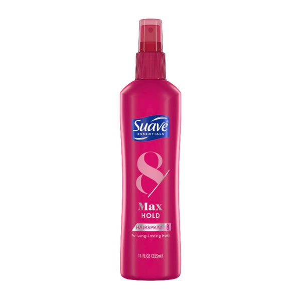 Suave Essentials 8 Max Hold Hairspray For Long-Lasting Hold, 11oz