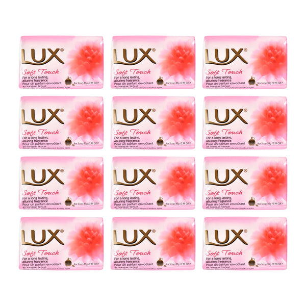 LUX Soft Touch Bar Soap, 85gm (Pack of 12)
