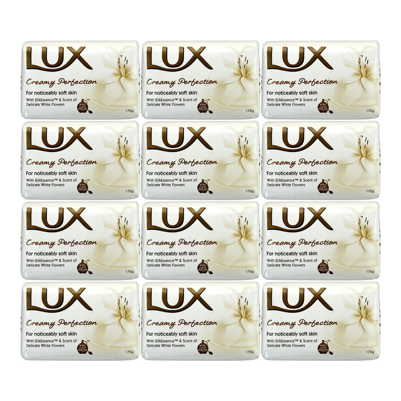 Lux Creamy Perfection Bar Soap For Soft Skin, 85g (Pack of 12)