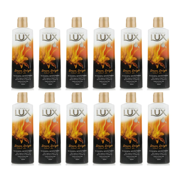 LUX Dream Delight Shower Gel w/ Jasmine Sambac & Orange Oil, 250ml (Pack of 12)