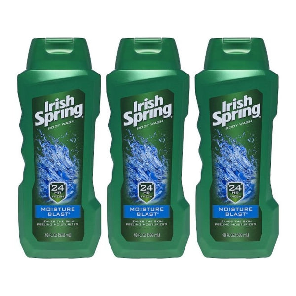 Irish Spring Body Wash - Moisture Blast, 18 oz (Pack of 3)