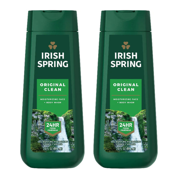 Irish Spring 5-in-1 Shampoo, Conditioner, Body Wash, Face Wash and  Deodorizer, 18 oz (Pack of 2)