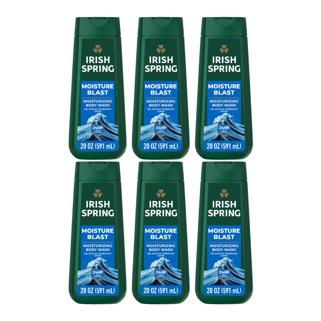 Irish Spring Moisture Blast Moisturizing Face + Body Wash, 20 oz (Pack ...