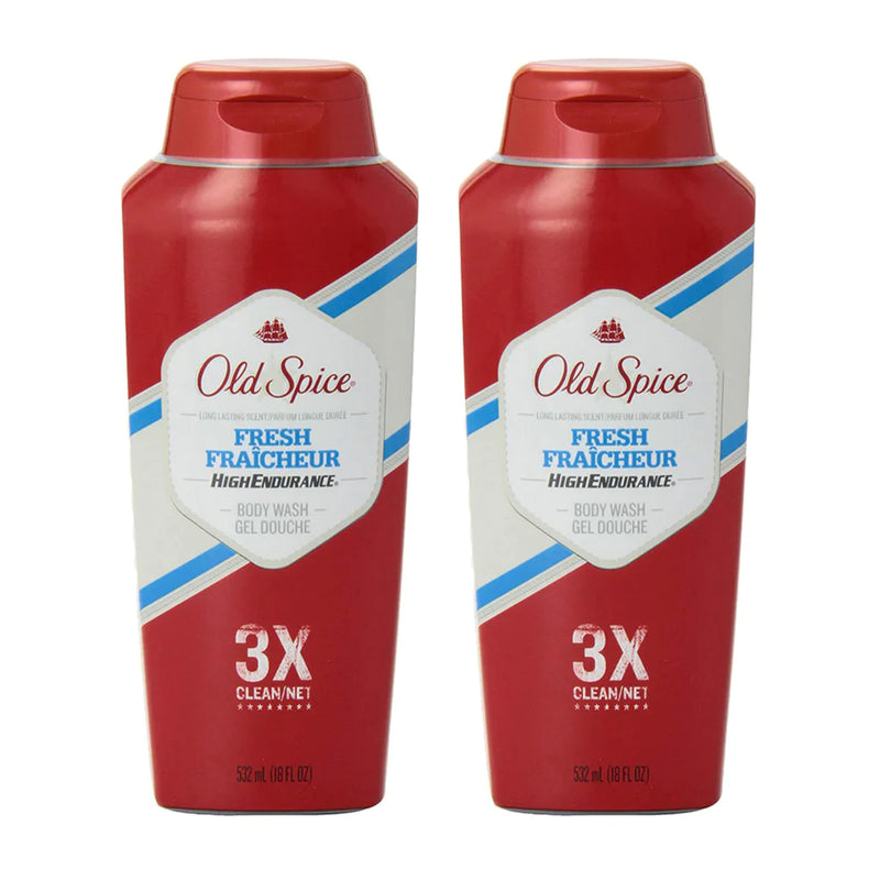 Old Spice Fresh High Endurance Body Wash, 18 fl oz. (Pack of 2)