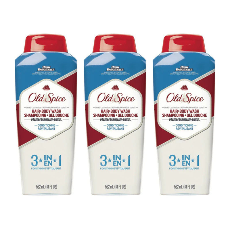 Old Spice Hair+Body Wash High Endurance, 18 fl oz. (Pack of 3)