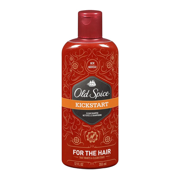Old Spice Kickstart Clean Shampoo, 355ml + Bonus Spiking Glue, 25ml