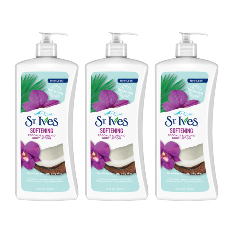 St. Ives Softening Coconut and Orchid Body Lotion, 21 oz. (Pack of 3)