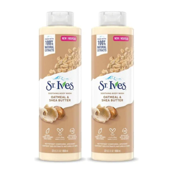 St. Ives Oatmeal & Shea Butter Soothing Body Wash, 22 fl oz (Pack of 2)