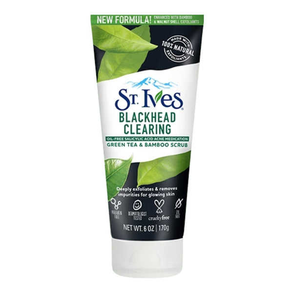 St. Ives Blackhead Clearing Green Tea & Bamboo Scrub, 6 oz