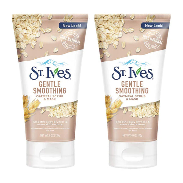 St. Ives Gentle Smoothing Scrub & Mask Oatmeal, 6 oz (Pack of 2)