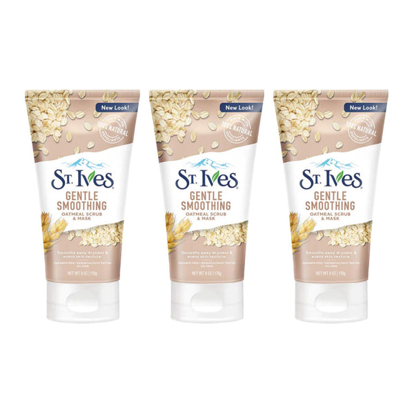 St. Ives Gentle Smoothing Scrub & Mask Oatmeal, 6 oz (Pack of 3)