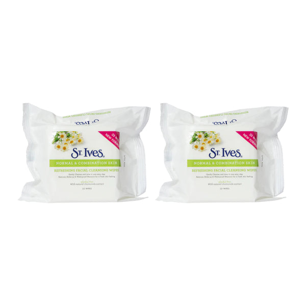 St. Ives Normal & Combination Skin Facial Cleansing Wipes, 35 ct. (Pack of 2)