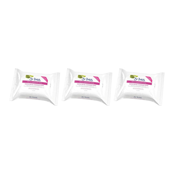 St. Ives - Dry & Sensitive Gentle Facial Cleaning Wipes, 35 ct. (Pack of 3)