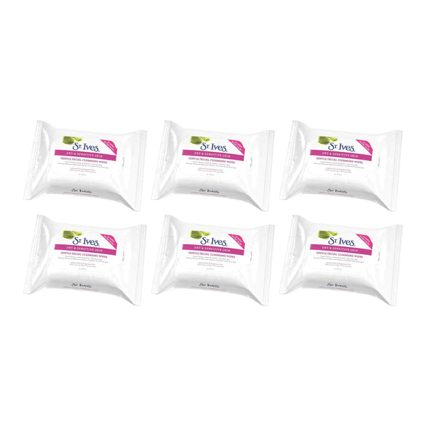 St. Ives - Dry & Sensitive Gentle Facial Cleaning Wipes, 35 ct. (Pack of 6)