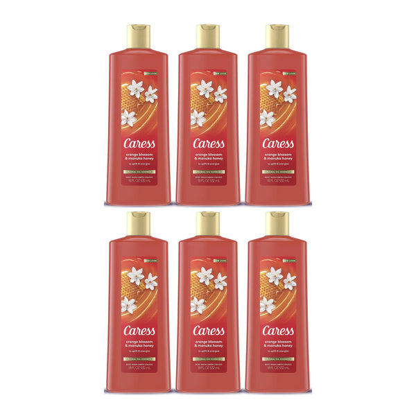 Caress Body Wash Orange Blossom & Manuka Honey, 18 oz. (Pack of 6)