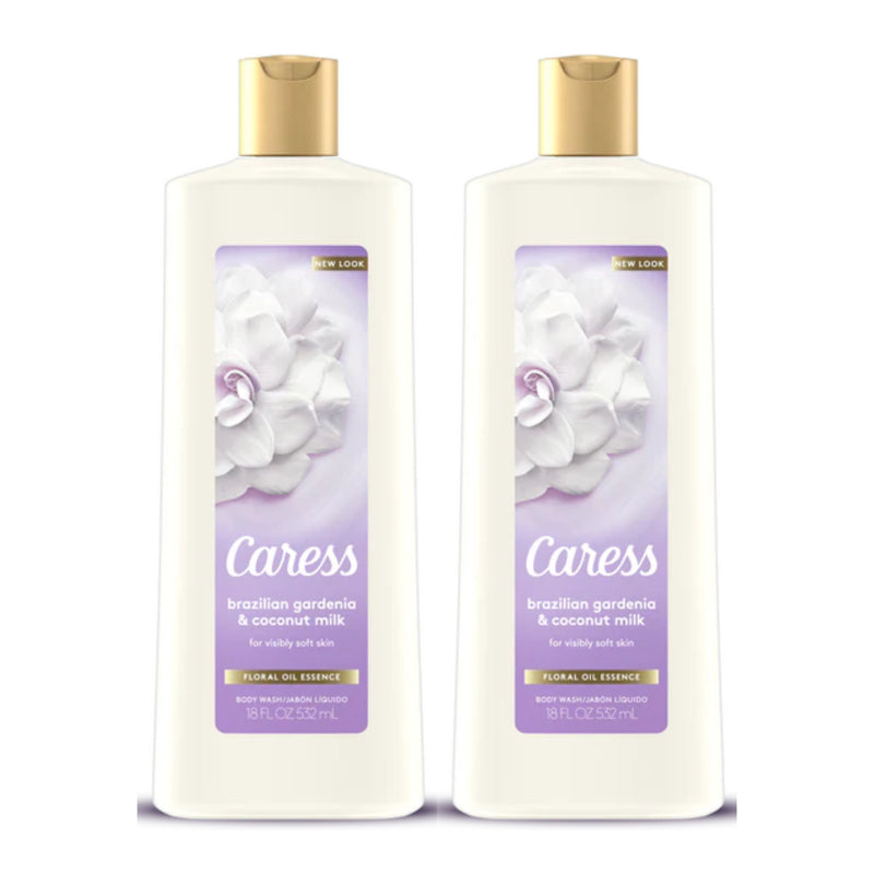 Caress Brazilian Gardenia & Coconut Milk Body Wash, 18 oz. (Pack of 2)