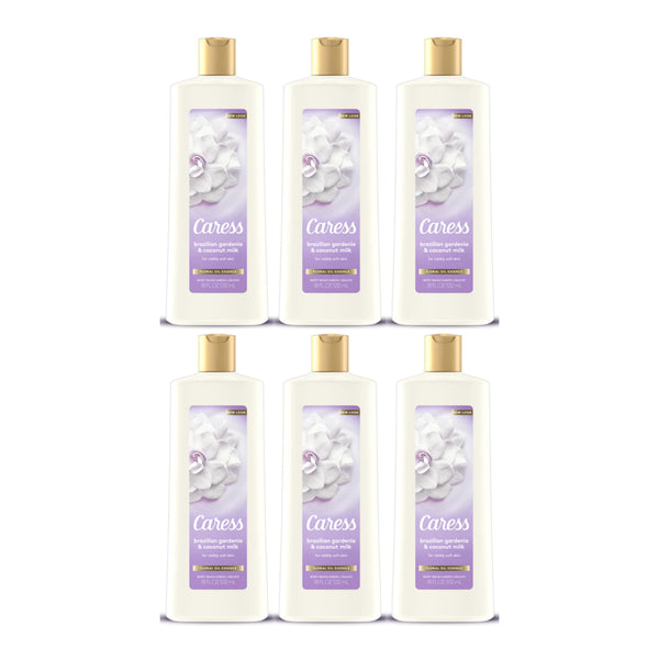 Caress Brazilian Gardenia & Coconut Milk Body Wash, 18 oz. (Pack of 6)