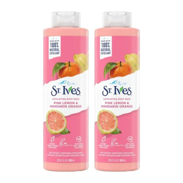 St. Ives Pink Lemon & Mandarin Orange Body Wash, 22 fl oz (Pack of 2)
