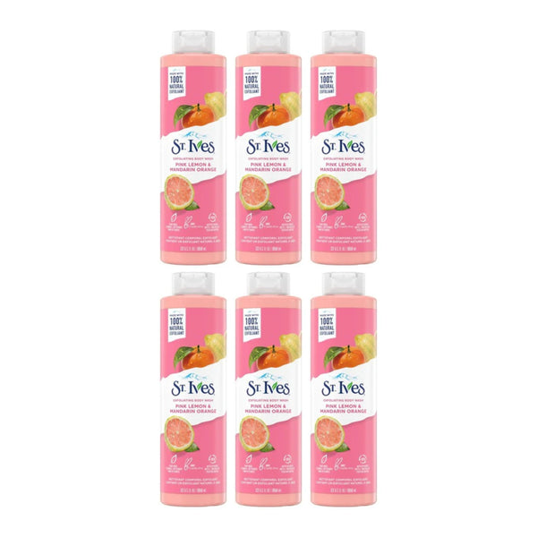 St. Ives Pink Lemon & Mandarin Orange Body Wash, 22 fl oz (Pack of 6)