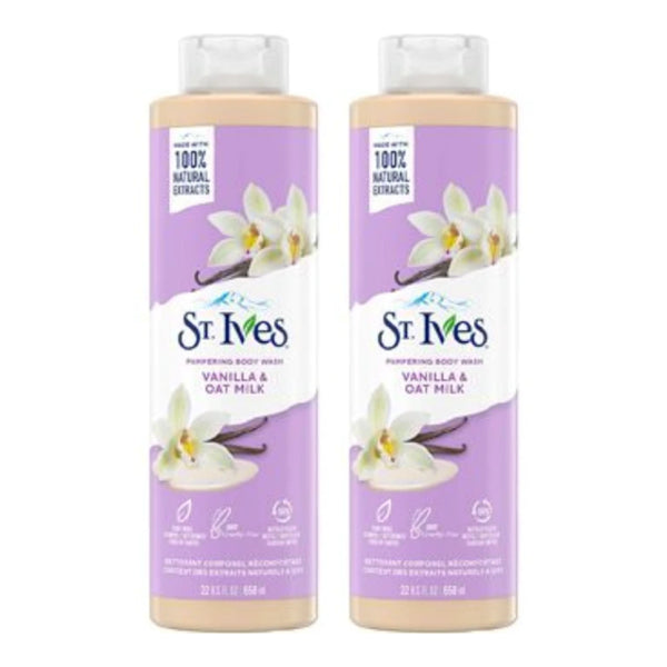 St. Ives Vanilla & Oat Milk Pampering Body Wash, 22 oz. (Pack of 2)