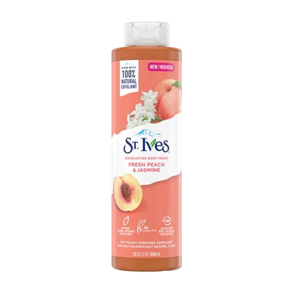 St. Ives Fresh Peach & Jasmine Exfoliating Body Wash, 22 oz.