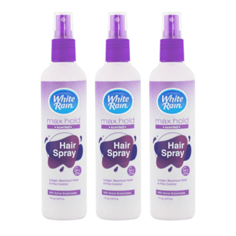 White Rain Max Hold Hair Spray Scented w/ Active Botanicals, 7 oz. (Pack of 3)
