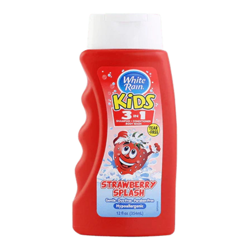 White Rain Kids Strawberry 3-in-1 - Shampoo Conditioner Wash, 12 oz (Pack of 12)