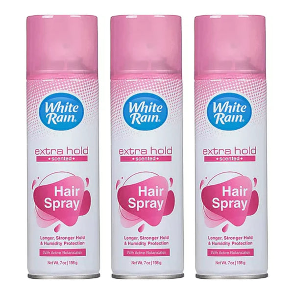 White Rain Extra Hold Scented Hairspray w/ Active Botanicals, 7oz (Pack of 3)