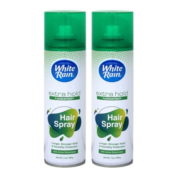 White Rain Extra Hold Unscented Hair Spray Active Botanicals, 7 oz. (Pack of 2)