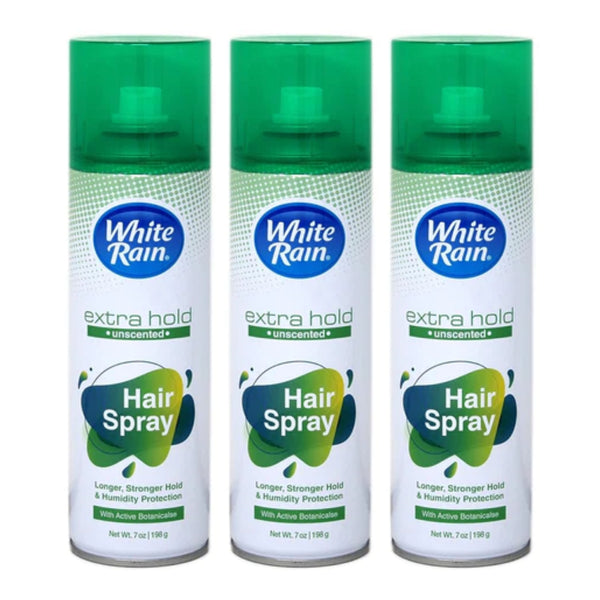 White Rain Extra Hold Unscented Hair Spray Active Botanicals, 7 oz. (Pack of 3)