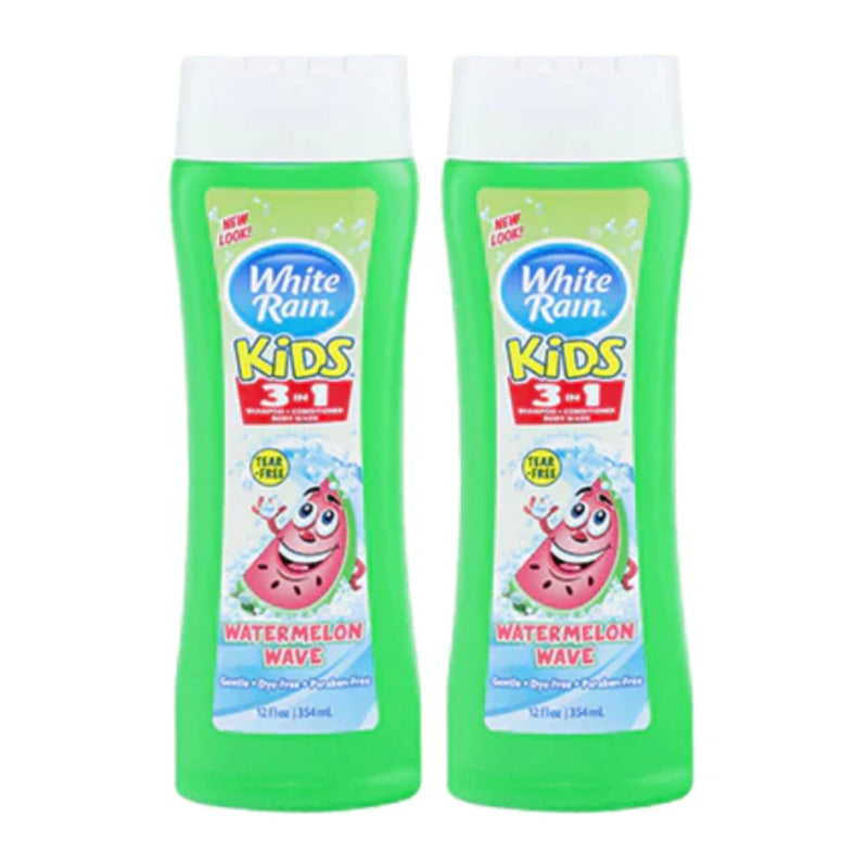 White Rain Kids Watermelon 3-in-1 - Shampoo Conditioner Wash, 12 oz (Pack of 2)