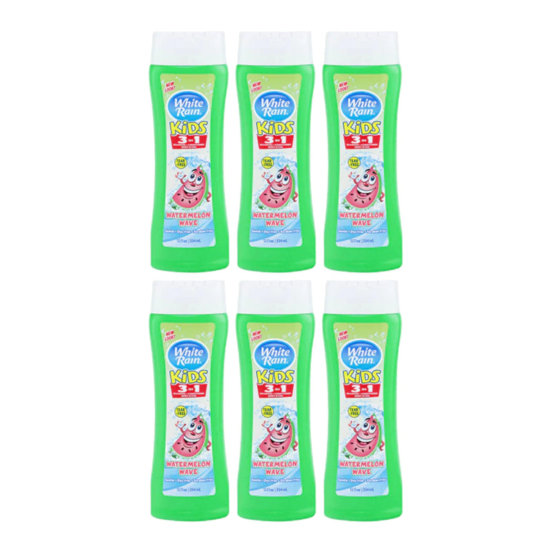 White Rain Kids Watermelon 3-in-1 - Shampoo Conditioner Wash, 12 oz (Pack of 6)