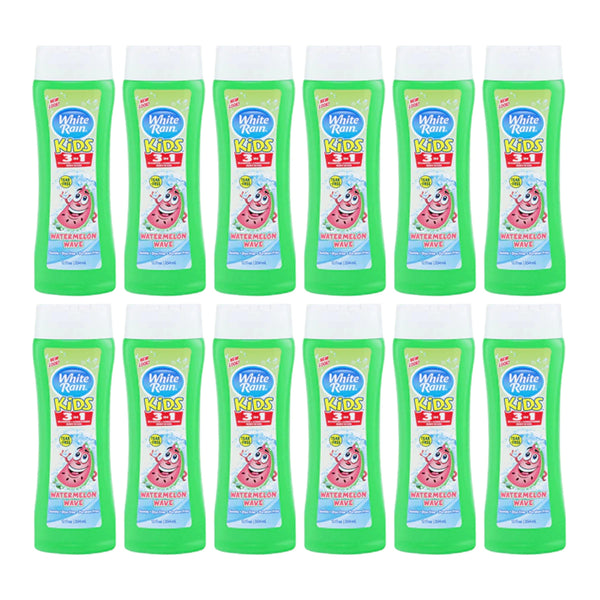 White Rain Kids Watermelon 3-in-1 - Shampoo Conditioner Wash, 12 oz (Pack of 12)