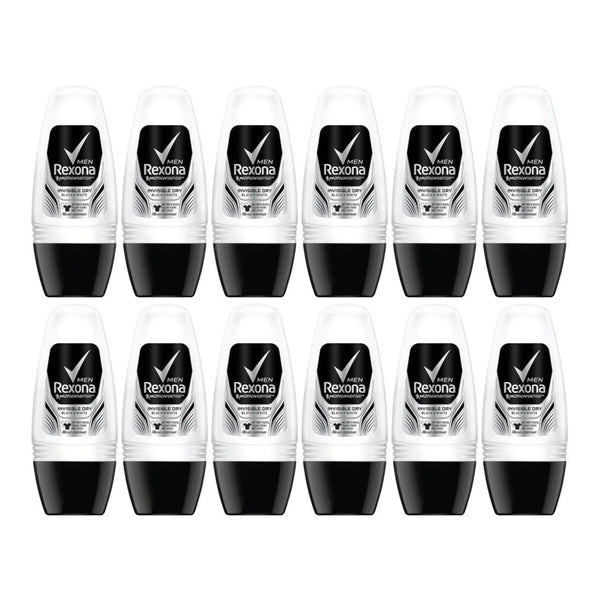 Rexona Men Motionsense Invisible Dry Roll-On Deodorant, 50ml (Pack of 12)