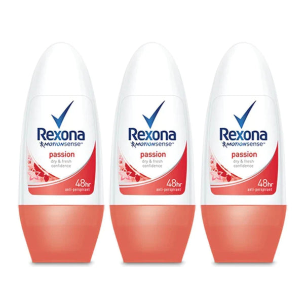 Rexona Motionsense Passion Dry & Fresh Confidence Roll-On, 50ml (Pack of 3)