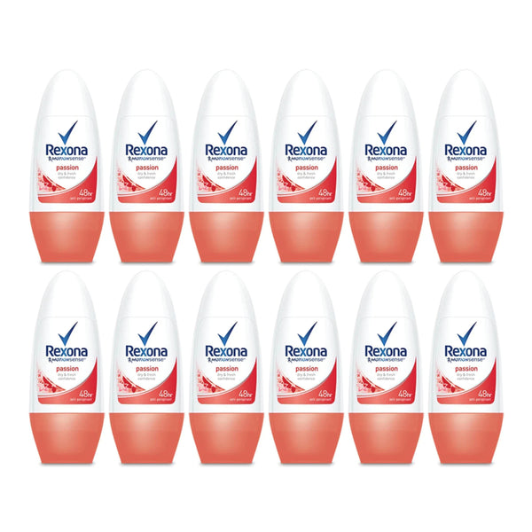 Rexona Motionsense Passion Dry & Fresh Confidence Roll-On, 50ml (Pack of 12)