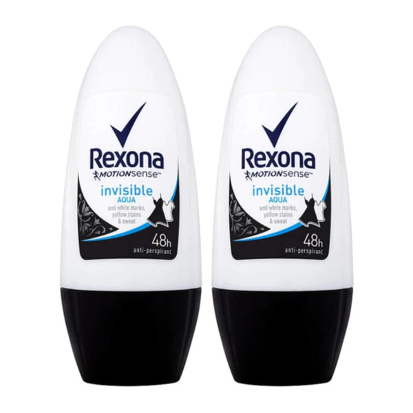 Rexona Motionsense Invisible Aqua Roll-On Deodorant, 50ml (Pack of 2)