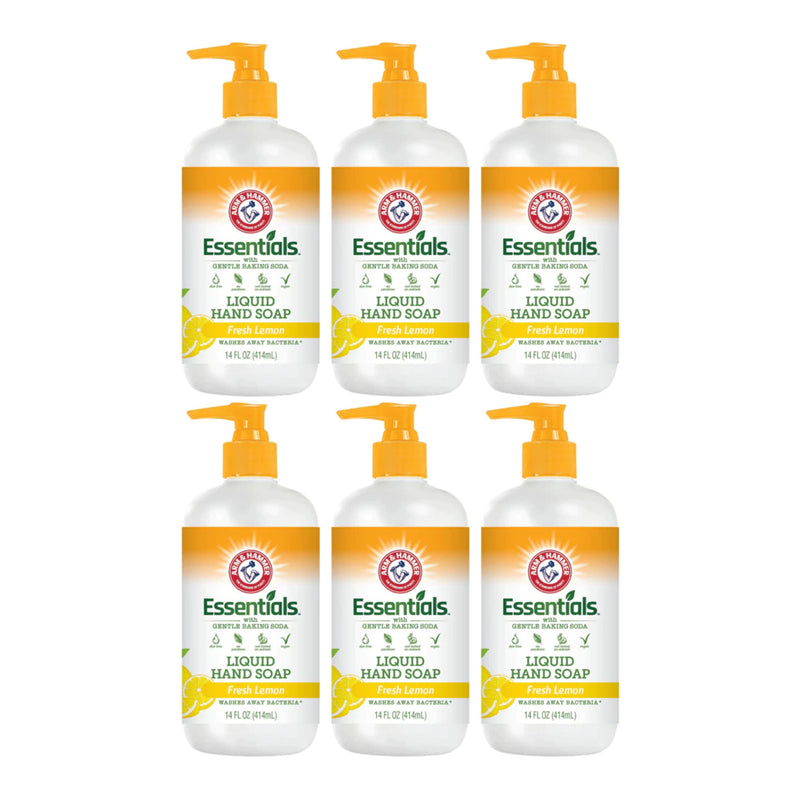 Arm & Hammer Essentials Liquid Hand Soap - Fresh Lemon, 14oz (Pack of 6)