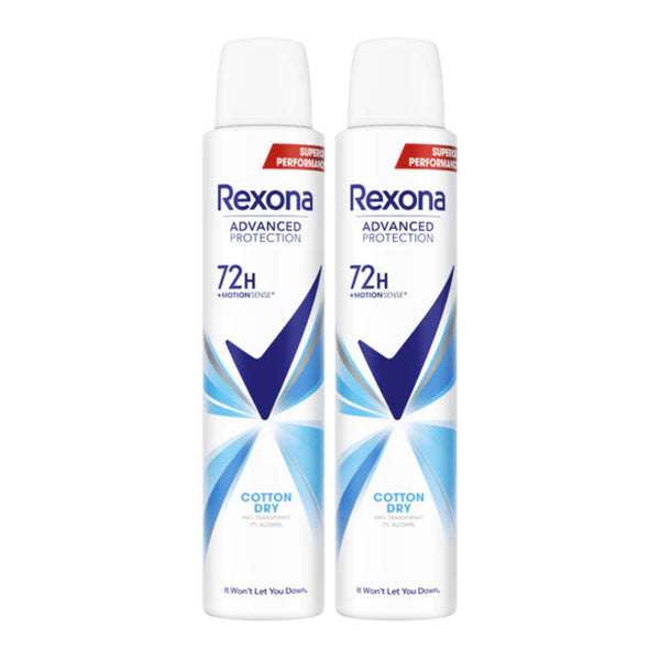 Rexona Advanced Protection Cotton Dry 72H Deodorant Spray, 6.7 oz. (Pack of 2)