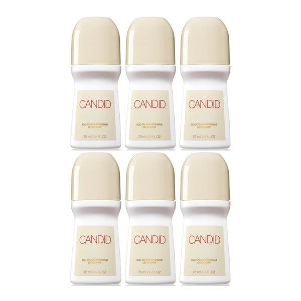 Avon Candid Roll-On Antiperspirant Deodorant, 75 ml 2.6 fl oz (Pack of 6)