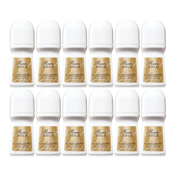 Avon Rare Gold Roll-On Antiperspirant Deodorant, 75 ml 2.6 fl oz (Pack of 12)