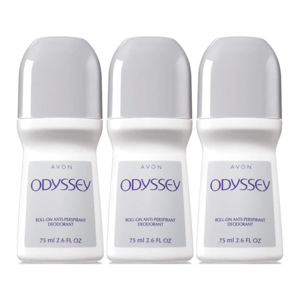 Avon Odyssey Roll-On Antiperspirant Deodorant, 75 ml 2.6 fl oz (Pack of 3)