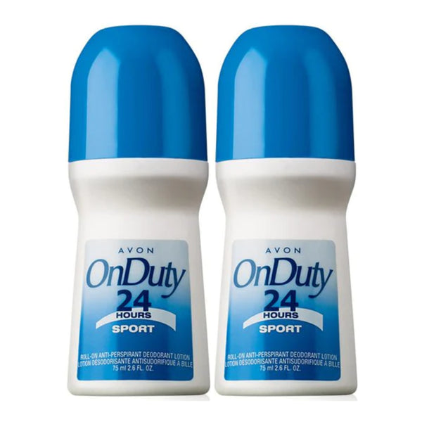 Avon On Duty 24 Hours Sport Roll-On Deodorant, 75 ml 2.6 fl oz (Pack of 2)