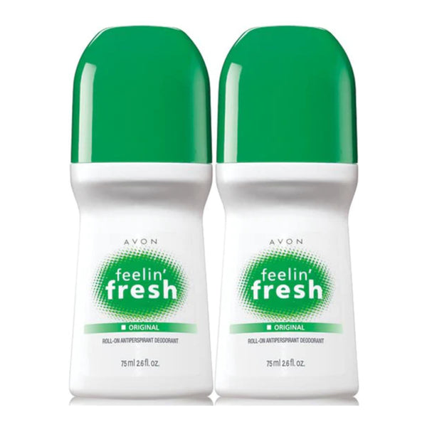 Avon Feelin' Fresh Original Roll-On Deodorant, 75 ml 2.6 fl oz (Pack of 2)