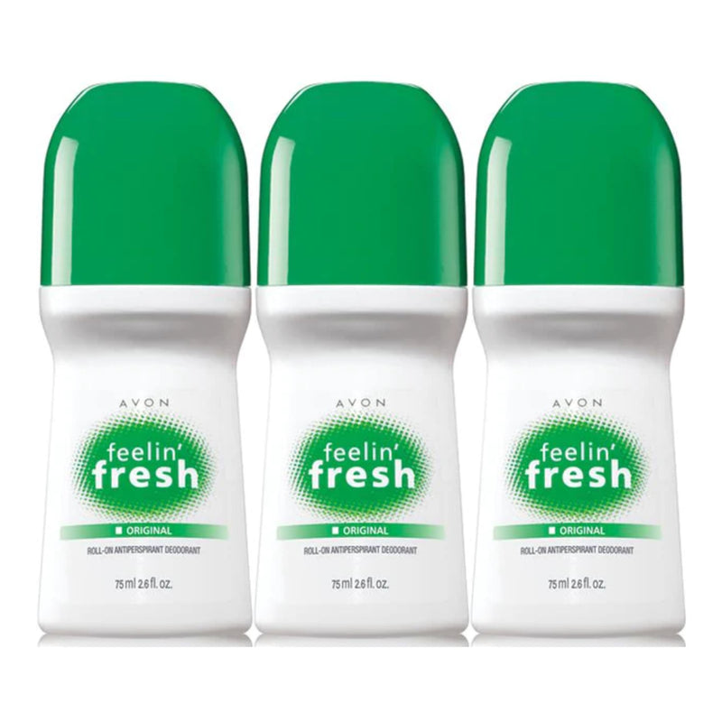 Avon Feelin' Fresh Original Roll-On Deodorant, 75 ml 2.6 fl oz (Pack of 3)