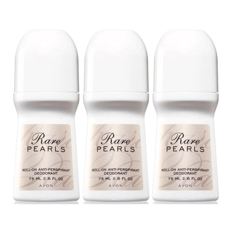 Avon Rare Pearls Roll-On Antiperspirant Deodorant, 75 ml 2.6 fl oz (Pack of 3)